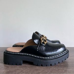 Circus by Sam Edelman Black Mules with Gold Chain